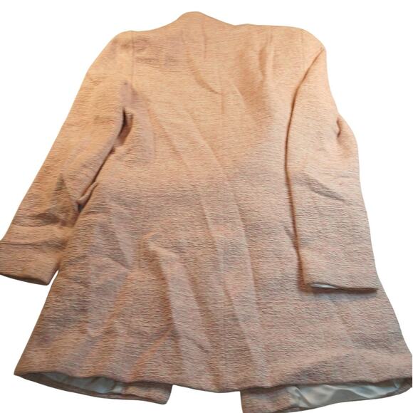 Zara Fashions Womens Pink & White Tweed Overcoat Jacket - Size Large WOW! - Picture 4 of 7